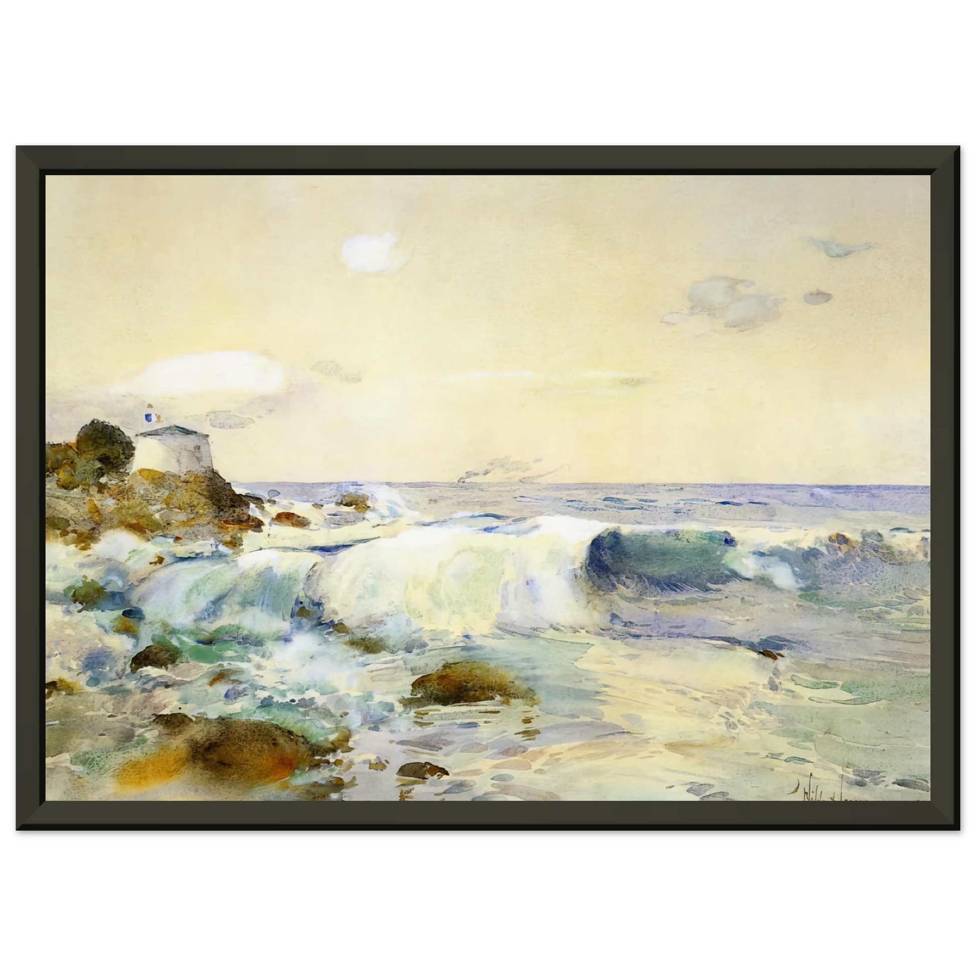 Childe Hassam  On the Brittany Coast Framed Art Print  - Aluminum Frame - 70x100 cm / 28x40 inches