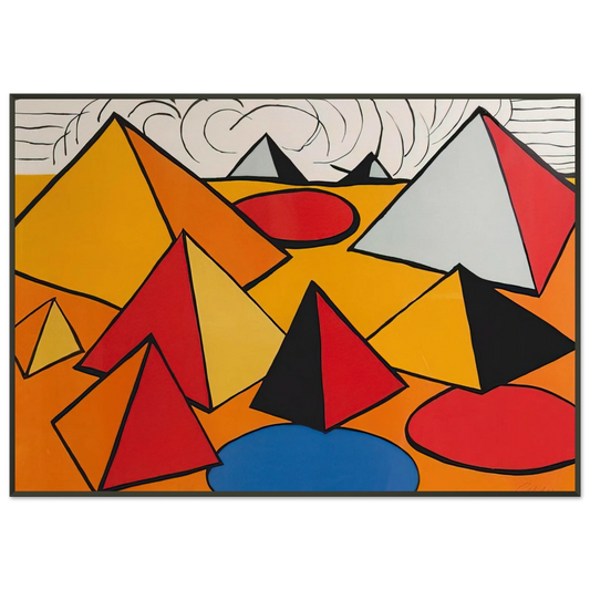 Alexander Calder  PRYAMIDS AND CLOUDS 1970 Framed Art Print  - Aluminum Frame - 21x29.7 cm / 8x12"