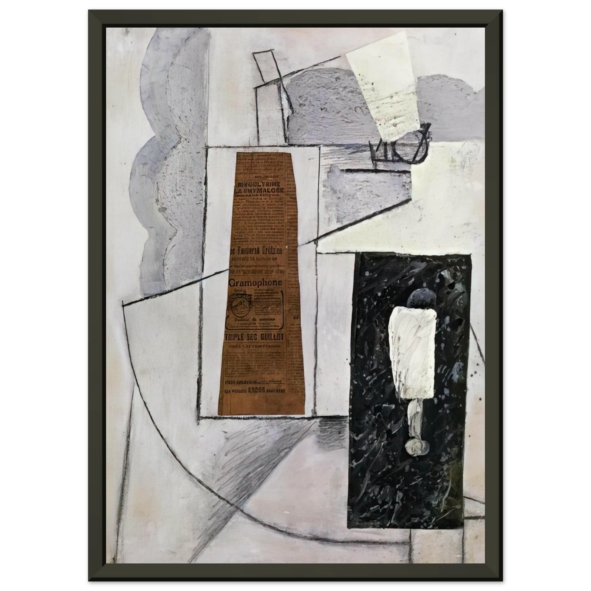 Juan Gris  BOTTLE AND GLASS 1 Framed Art Print  - Aluminum Frame - 70x100 cm / 28x40 inches