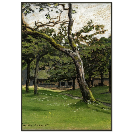 claude monet  Norman Farm through the Trees Framed Art Print  - Aluminum Frame - 21x29.7 cm / 8x12"