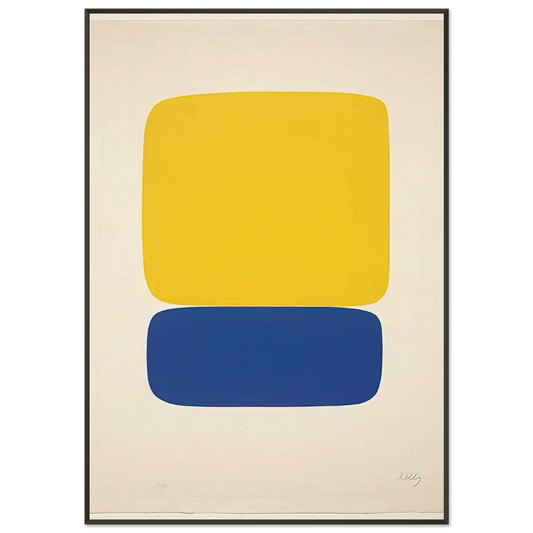Ellsworth Kelly  Yellow over Dark Blue Framed Art Print  - Aluminum Frame - 21x29.7 cm / 8x12"
