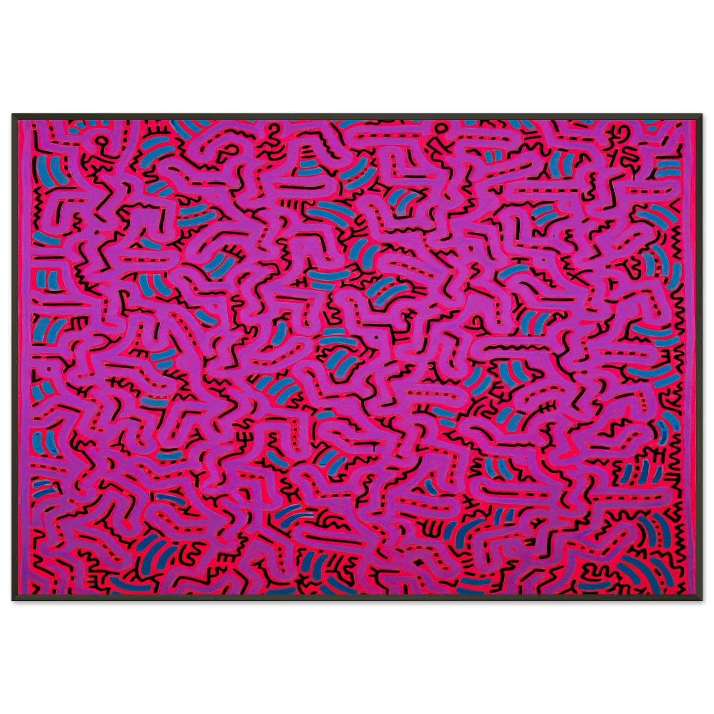 Keith Haring  UNTITLED 1984 Framed Art Print  - Aluminum Frame - 21x29.7 cm / 8x12"