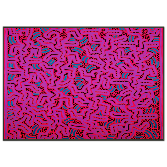 Keith Haring  UNTITLED 1984 Framed Art Print  - Aluminum Frame - 21x29.7 cm / 8x12"