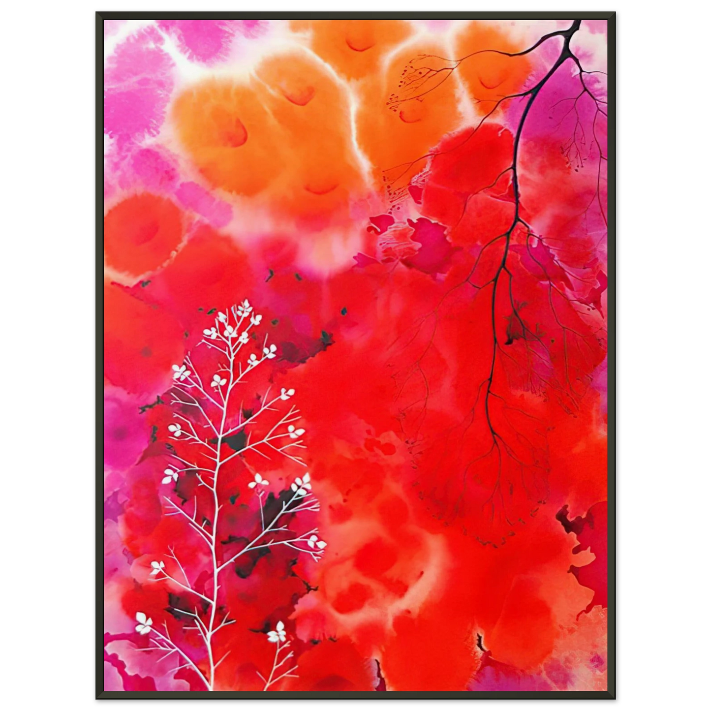 Eyvind Earle  Flower Fantasy Framed Art Print  - Aluminum Frame - 40x50 cm / 16x20 inches