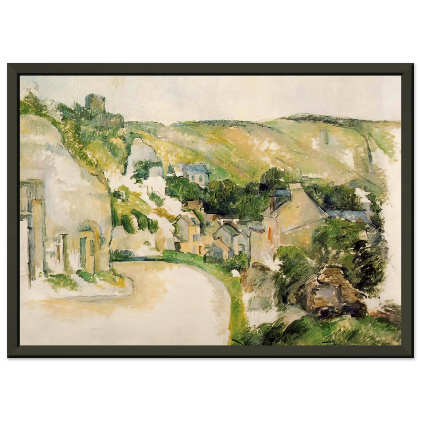 Paul Cezanne  A Turn in the Road at La RocheGuyon Framed Art Print  - Aluminum Frame - 60x80 cm / 24x32 inches