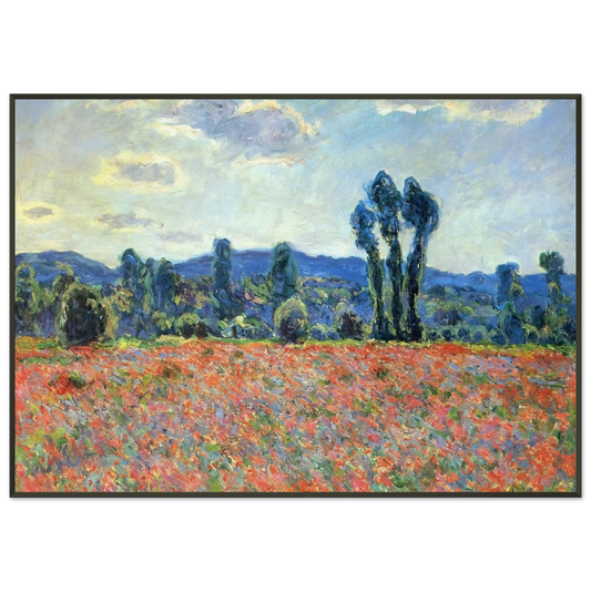 claude monet  Poppy Field in Giverny Framed Art Print  - Aluminum Frame - 21x29.7 cm / 8x12"