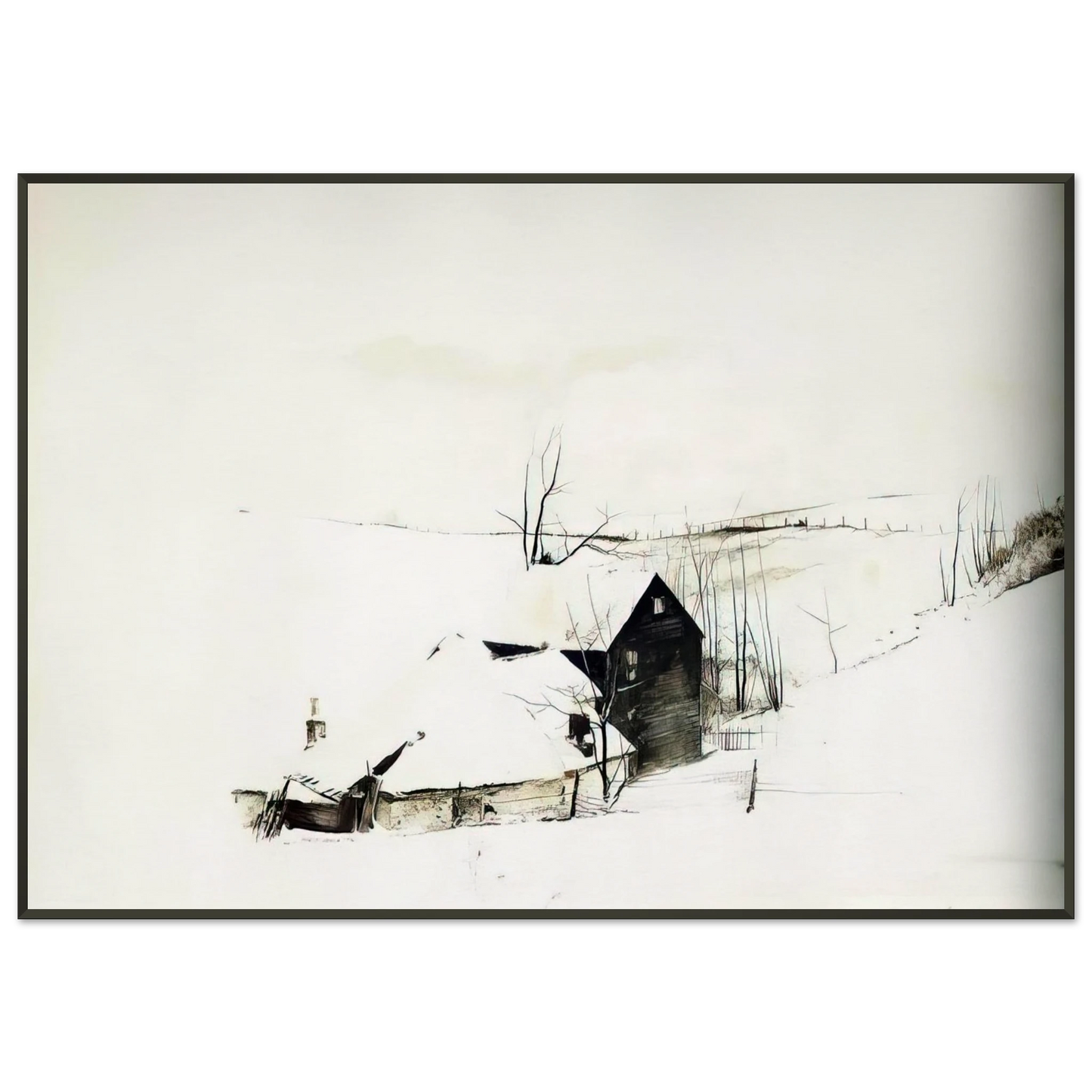 Andrew Wyeth  THE CORNER Framed Art Print  - Aluminum Frame - 21x29.7 cm / 8x12"