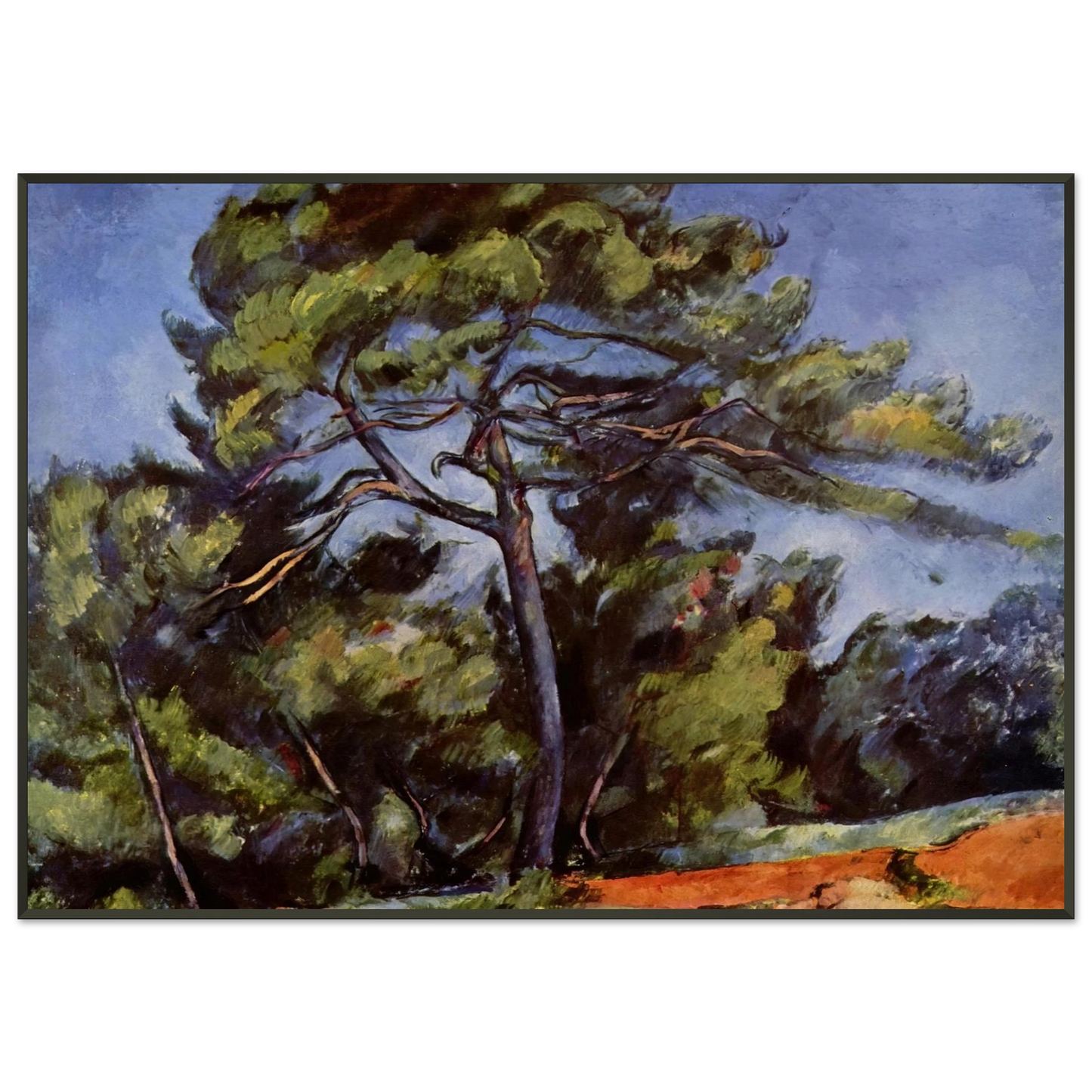 Paul Cezanne  The Great Pine Framed Art Print  - Aluminum Frame - 21x29.7 cm / 8x12"