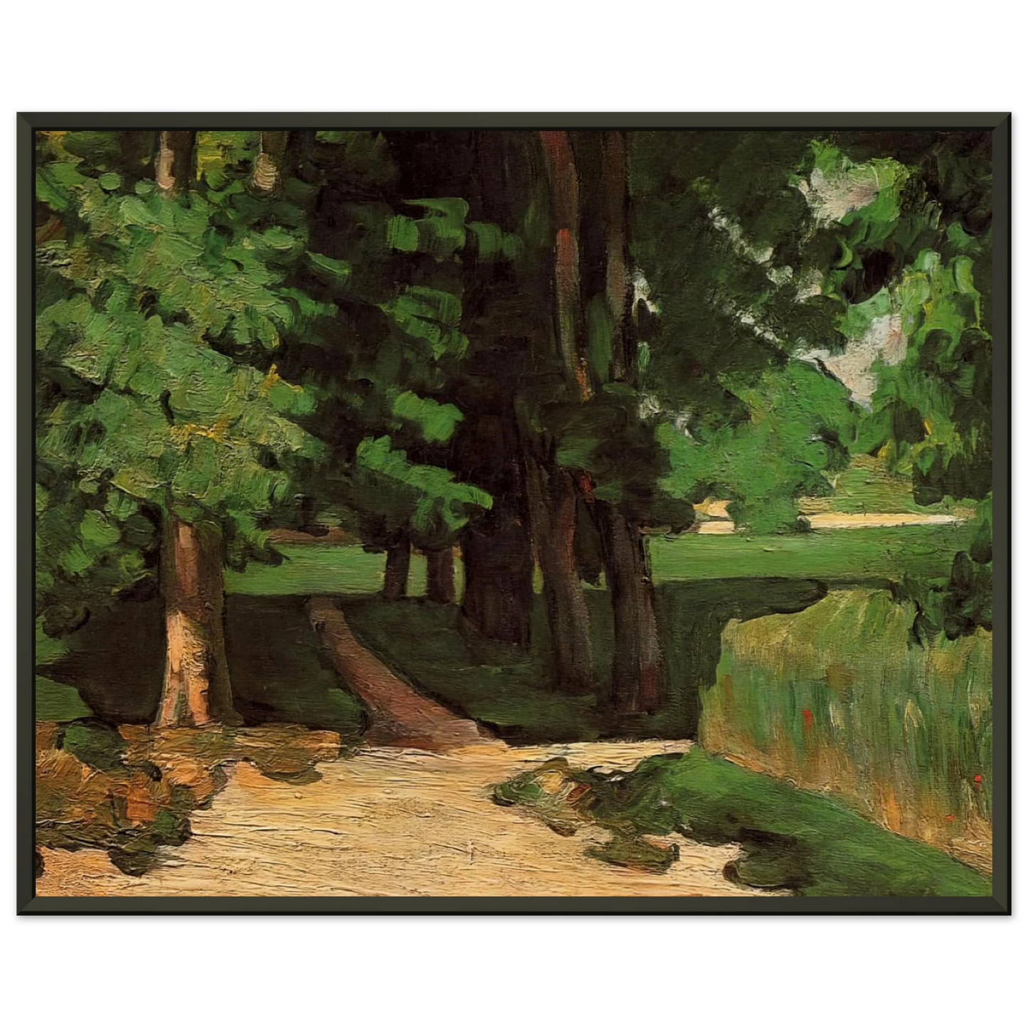 Paul Cezanne  Lane of Chestnut Trees at the Jas de Bouffan Framed Art Print  - Aluminum Frame - 60x80 cm / 24x32 inches