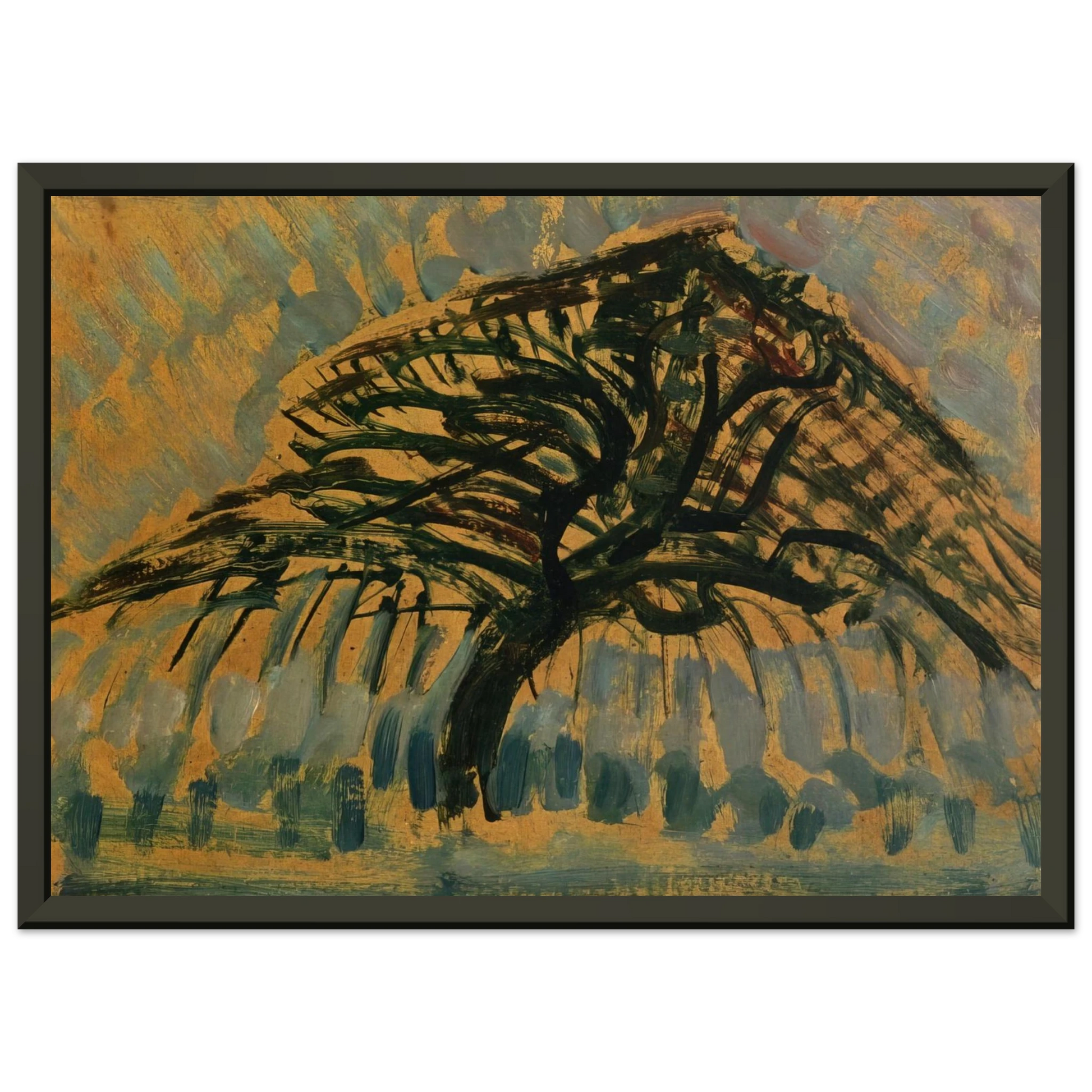 Piet Mondrian  Study for Blue Apple Tree Series Framed Art Print  - Aluminum Frame - 40x50 cm / 16x20 inches