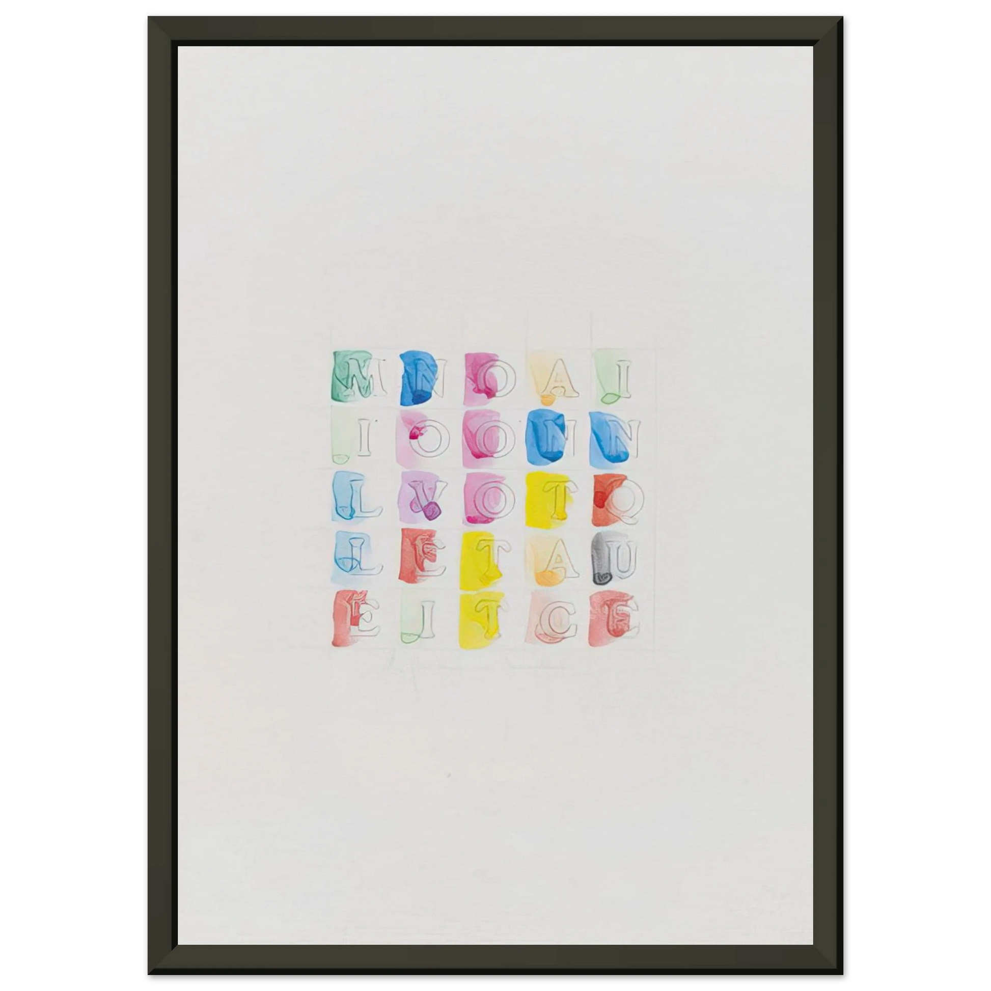 Alighiero Boetti  MILLENOVECENTOTTANTACINQUE 1985 Framed Art Print  - Aluminum Frame - 70x100 cm / 28x40 inches