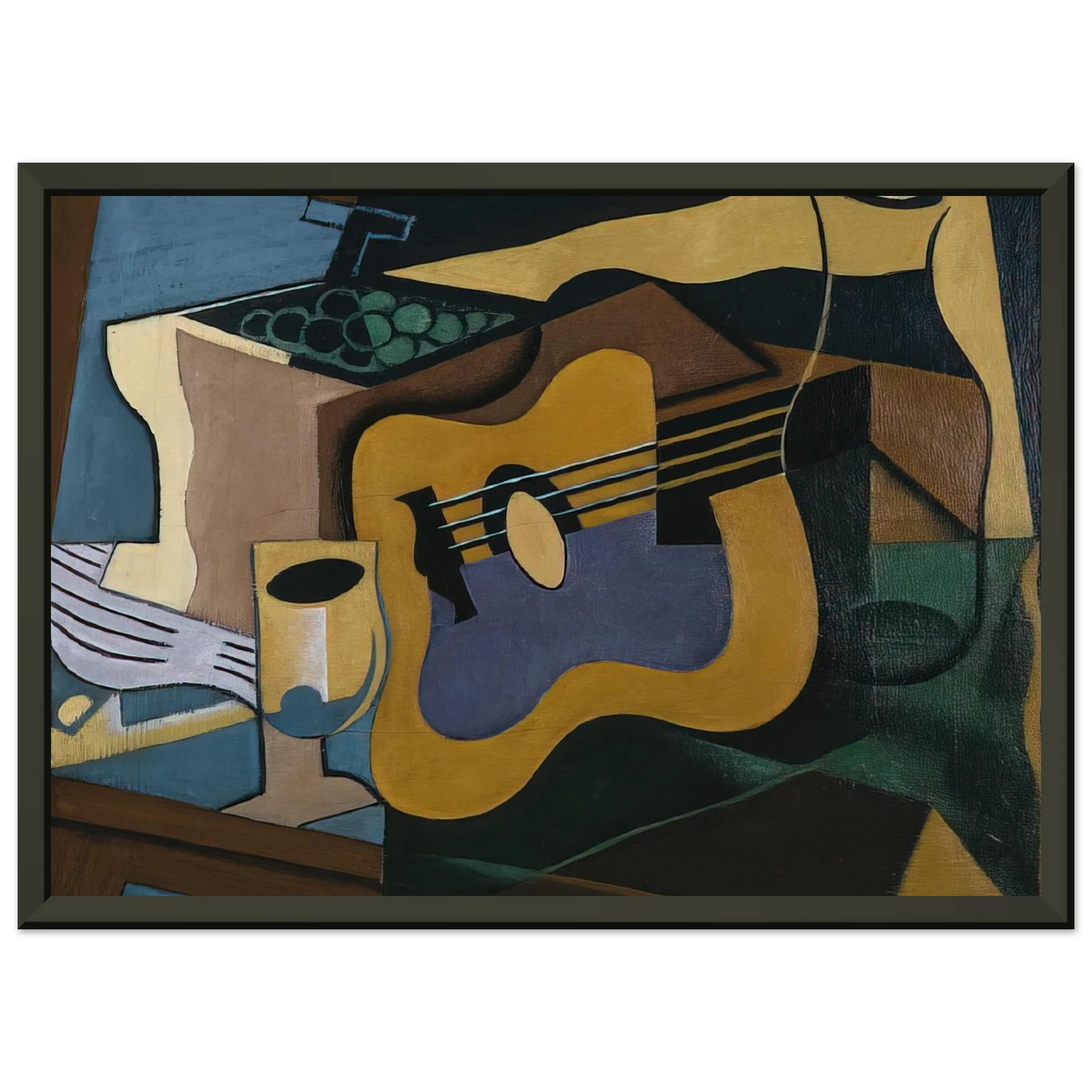 Juan Gris  STILL LIFE WITH GUITAR 1920 Framed Art Print  - Aluminum Frame - 60x80 cm / 24x32 inches