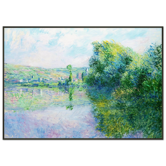 claude monet  The Siene at Vetheuil Framed Art Print  - Aluminum Frame - 21x29.7 cm / 8x12"