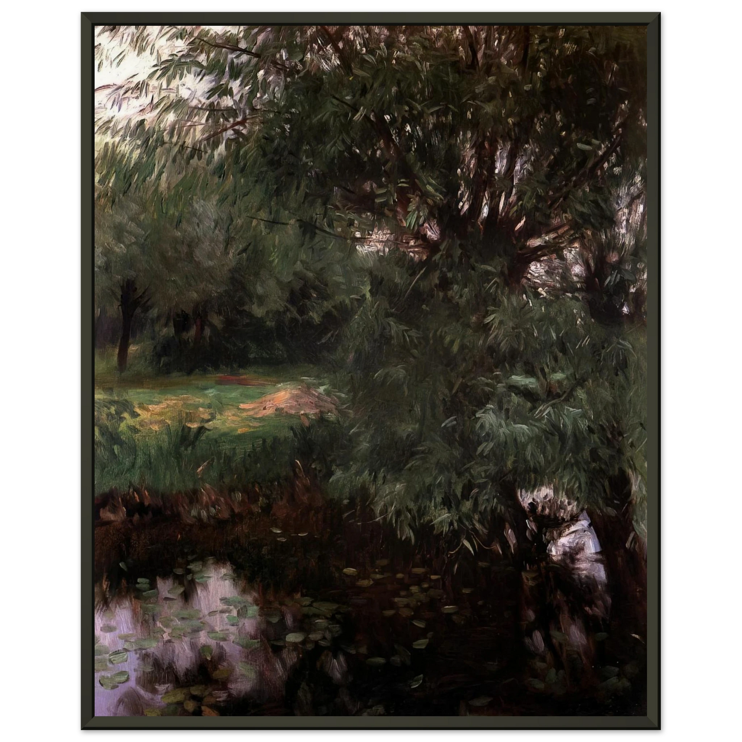John Singer Sargent  A Backwater at Wargrave Framed Art Print  - Aluminum Frame - 70x100 cm / 28x40 inches