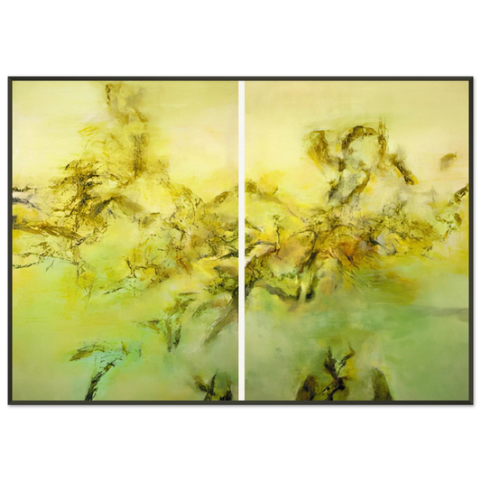 Zao WouKi  27 10 2002 2002 Framed Art Print  - Aluminum Frame - 21x29.7 cm / 8x12"