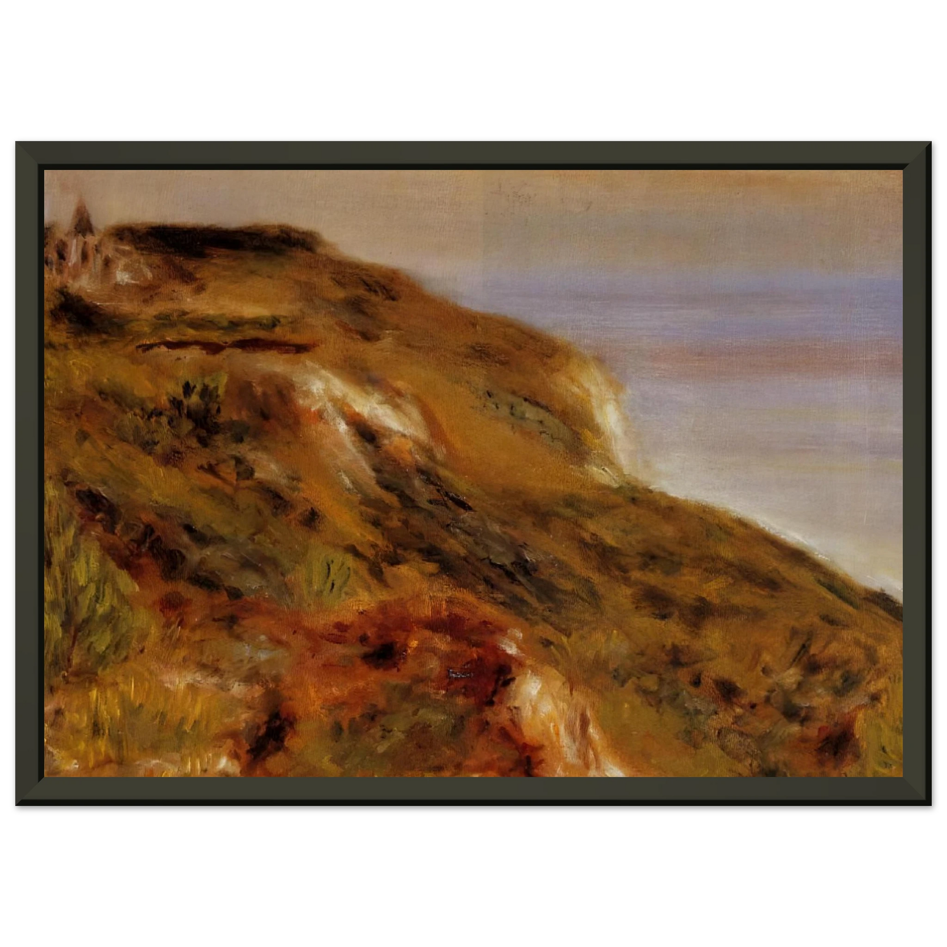 PierreAuguste Renoir  The Varangeville Church and the Cliffs Framed Art Print  - Aluminum Frame - 40x50 cm / 16x20 inches