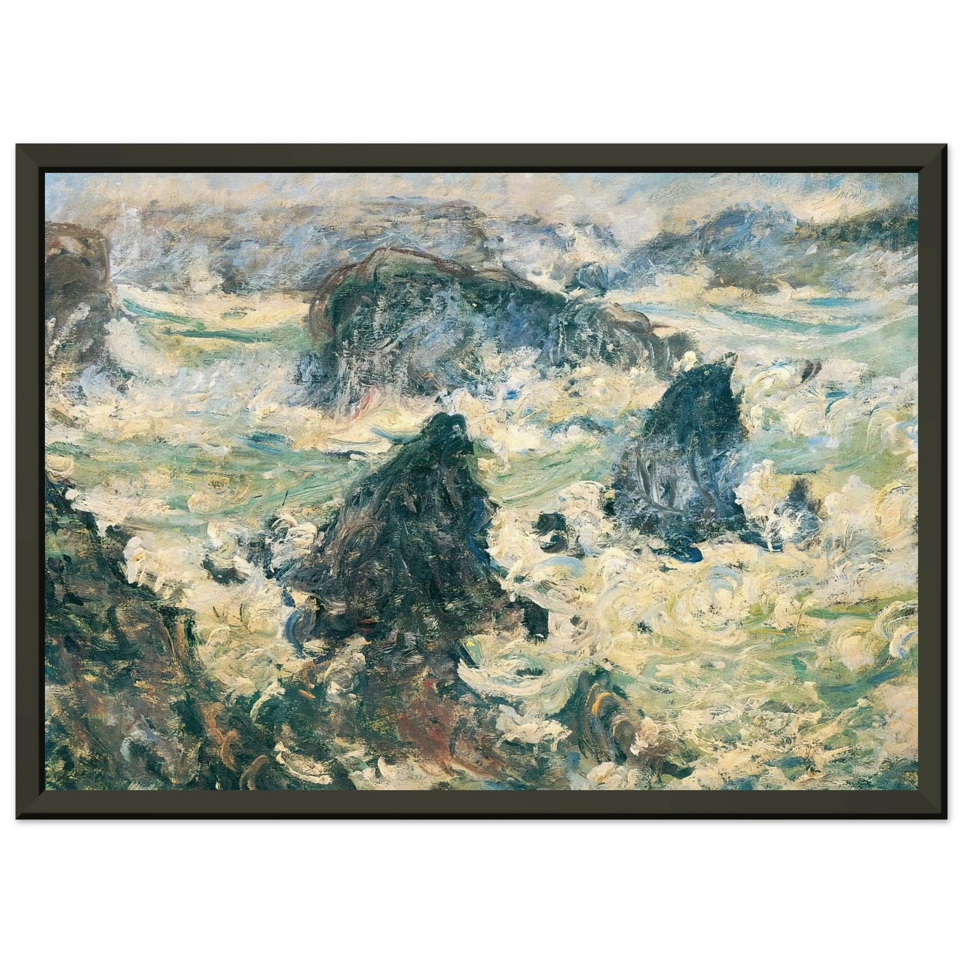 claude monet  Storm on the Cote de BelleIle Framed Art Print  - Aluminum Frame - 60x80 cm / 24x32 inches