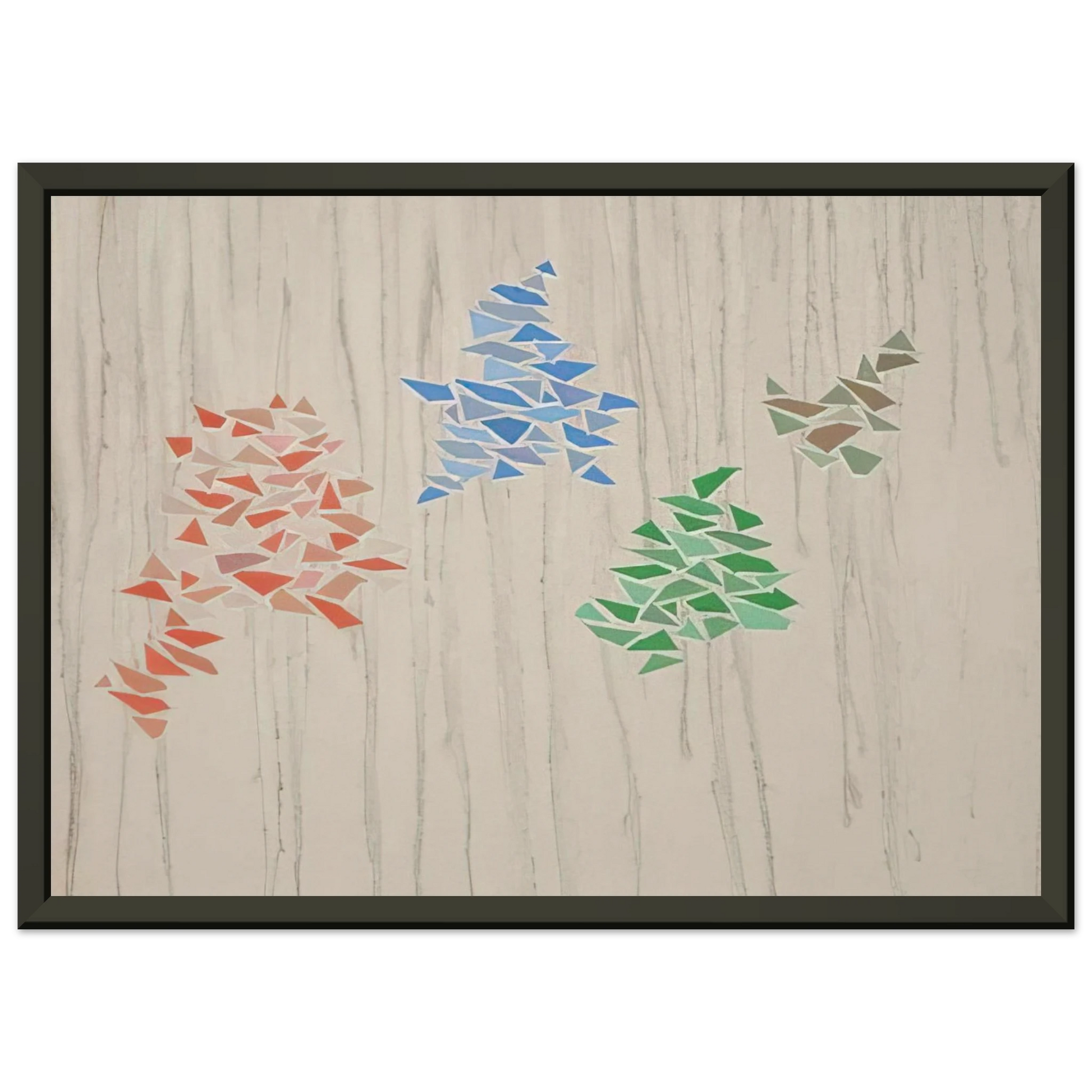 Robert Goodnough  Colors on Gray  1975 Framed Art Print  - Aluminum Frame - 60x80 cm / 24x32 inches