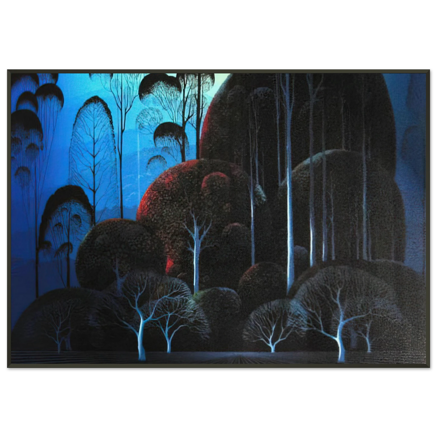 Eyvind Earle  Enchanted Forest Framed Art Print  - Aluminum Frame - 21x29.7 cm / 8x12"