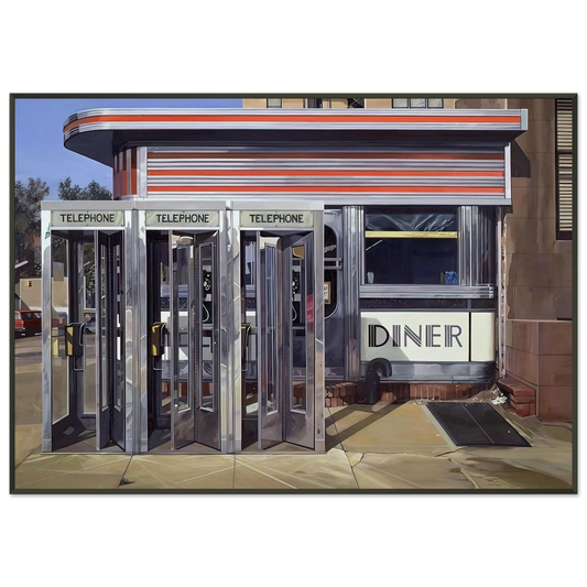 Richard Estes  DINER 1971 Framed Art Print  - Aluminum Frame - 21x29.7 cm / 8x12"