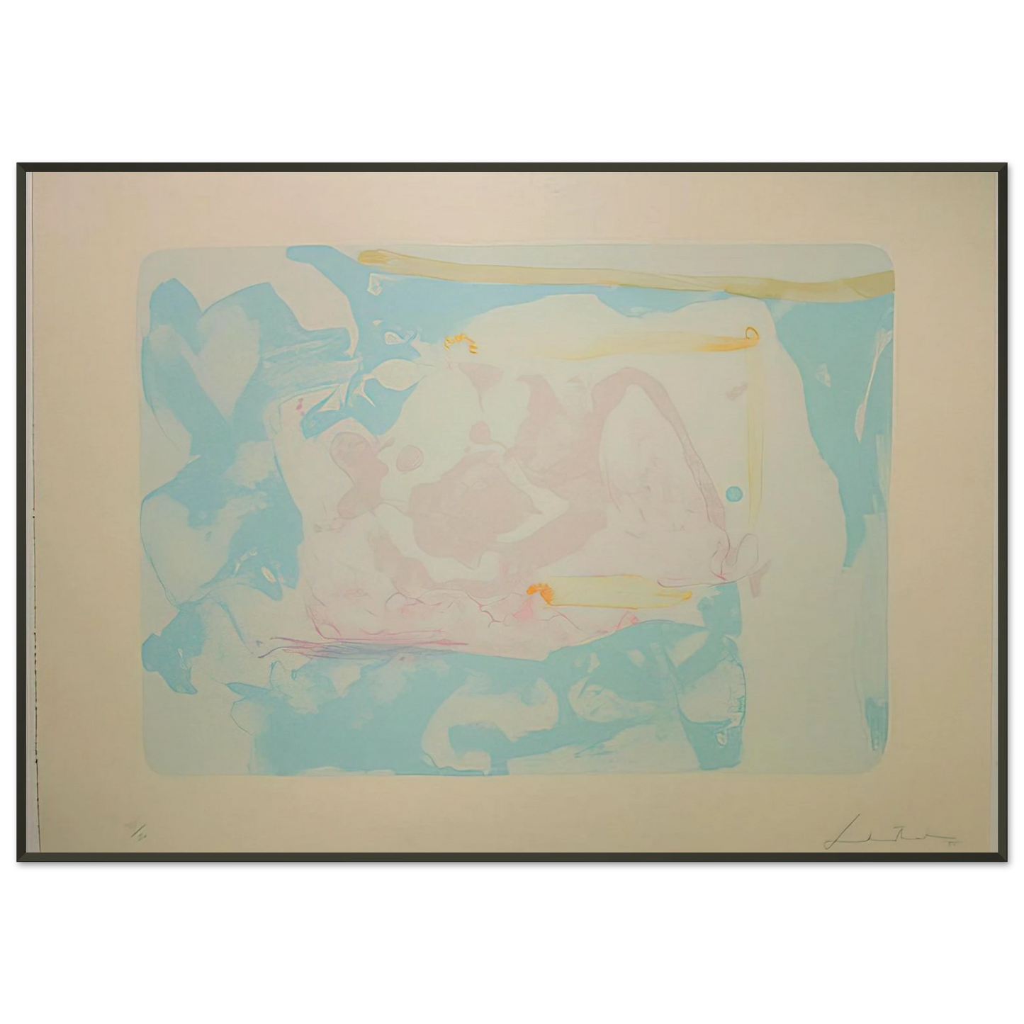 Helen Frankenthaler  Reflections III  1995 Framed Art Print  - Aluminum Frame - 21x29.7 cm / 8x12"