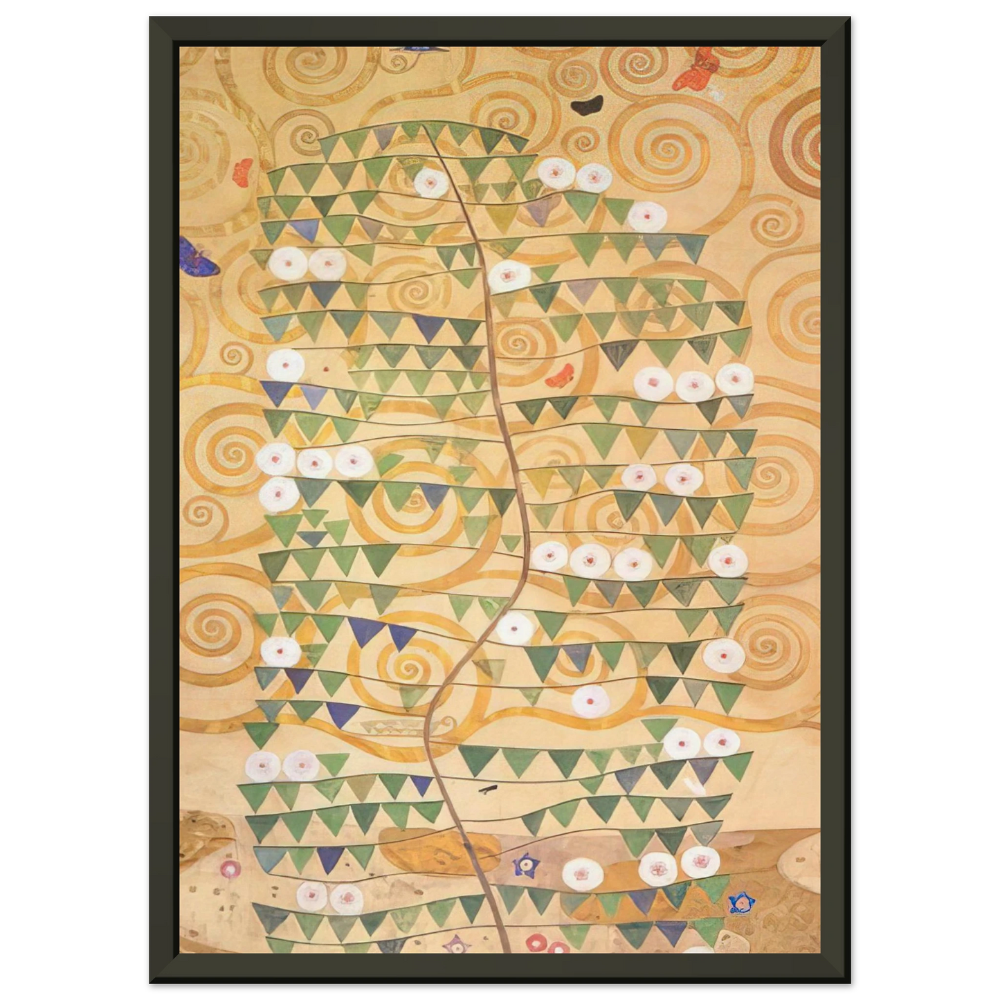 Gustav Klimt  CARTOON FOR THE FRIEZE OF THE VILLA STOCLET IN BRUSSELS RIGHT PART OF THE TREE OF LIFE 1909 Framed Art Print  - Aluminum Frame - 40x50 cm / 16x20 inches