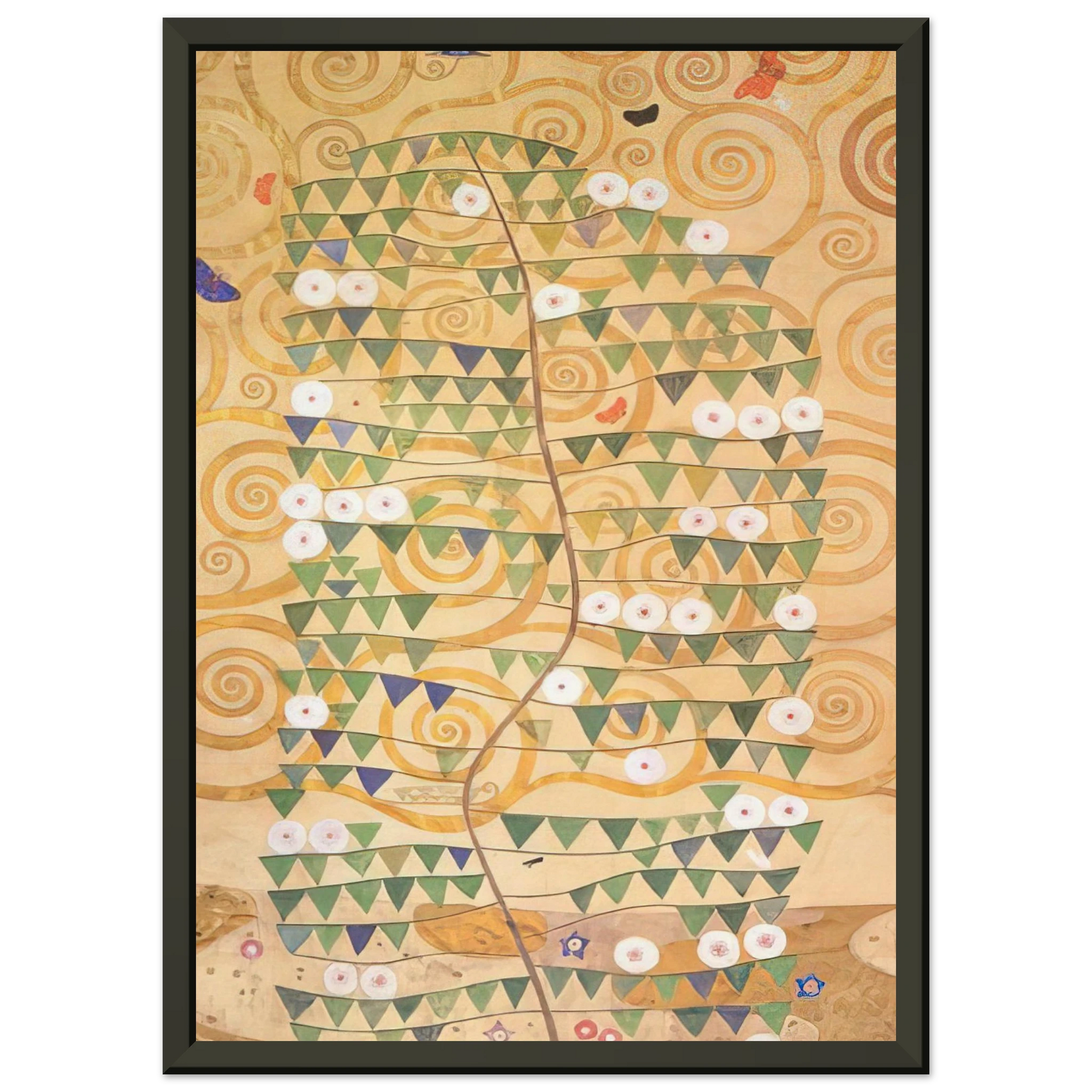 Gustav Klimt  CARTOON FOR THE FRIEZE OF THE VILLA STOCLET IN BRUSSELS RIGHT PART OF THE TREE OF LIFE 1909 Framed Art Print  - Aluminum Frame - 40x50 cm / 16x20 inches