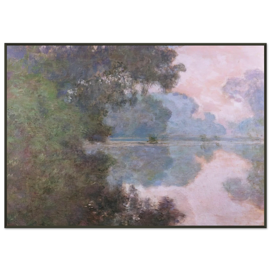claude monet  Morning on the Seine near Giverny Framed Art Print  - Aluminum Frame - 21x29.7 cm / 8x12"