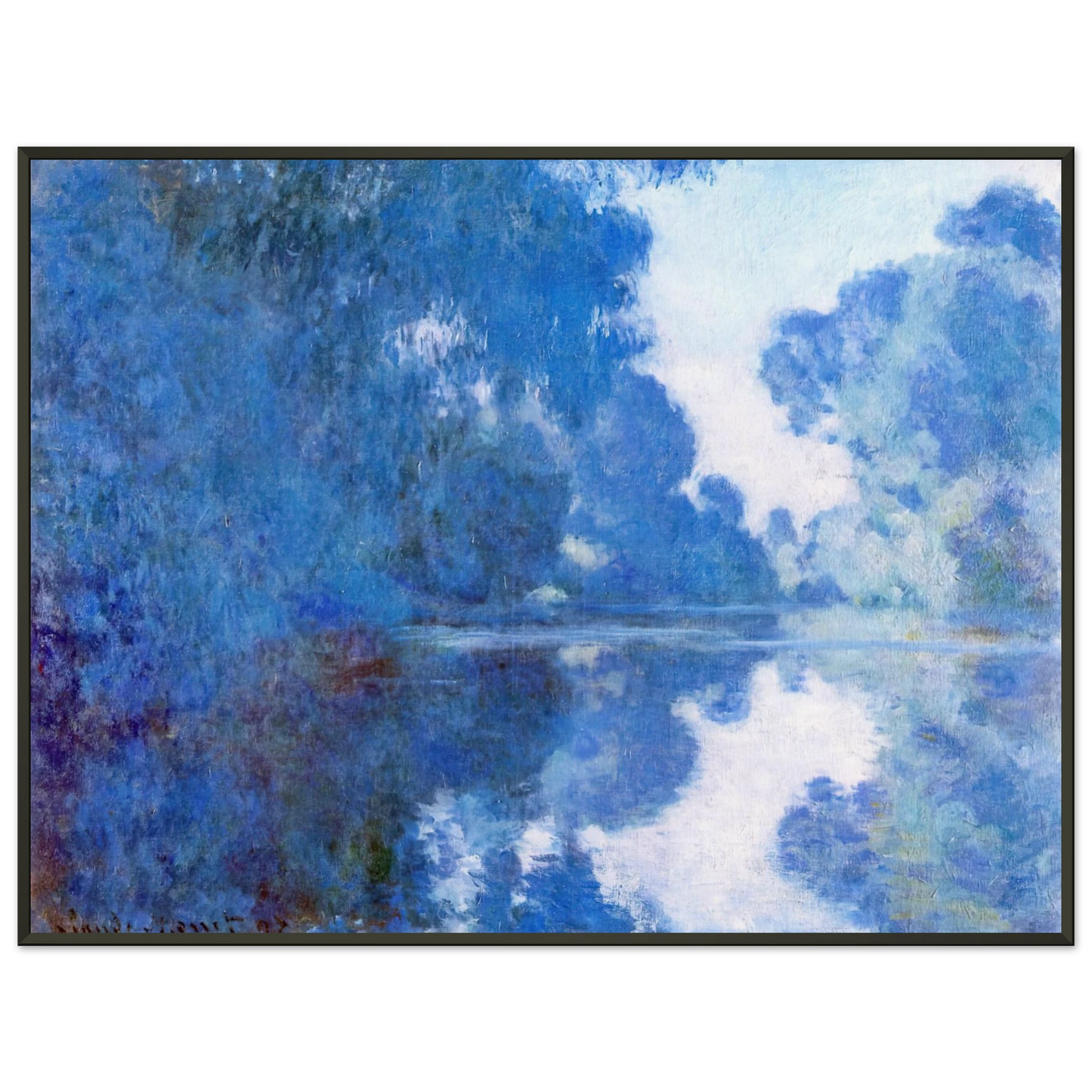 claude monet  Morning on the Seine Framed Art Print  - Aluminum Frame - 40x50 cm / 16x20 inches