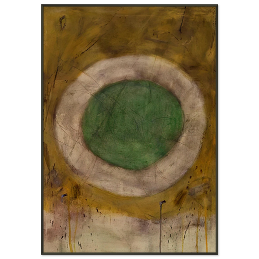 Gene Davis  Green Glow  1958 Framed Art Print  - Aluminum Frame - 21x29.7 cm / 8x12"