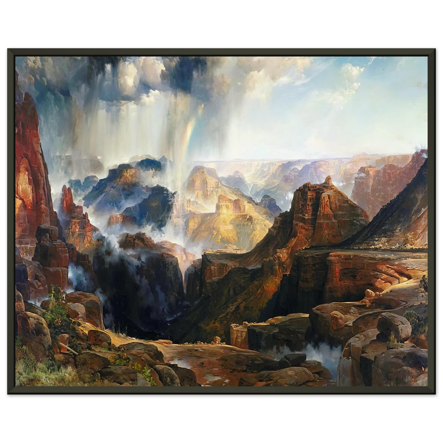 Thomas Moran  The Chasm of the Colorado Framed Art Print  - Aluminum Frame - 60x80 cm / 24x32 inches