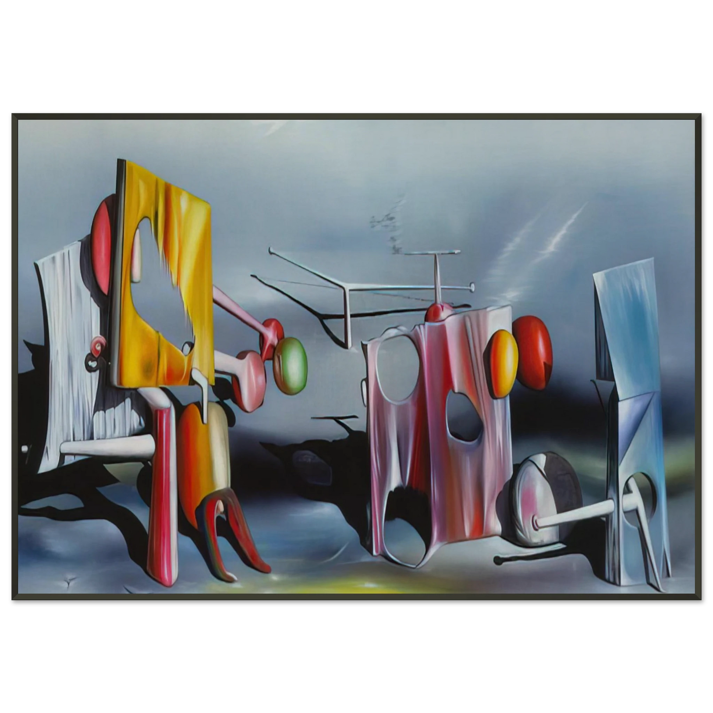 Yves Tanguy  Reply to Red Framed Art Print  - Aluminum Frame - 21x29.7 cm / 8x12"
