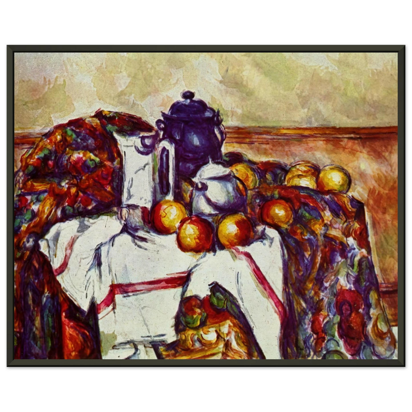 Paul Cezanne  Still Life with Blue Pot Framed Art Print  - Aluminum Frame - 40x50 cm / 16x20 inches