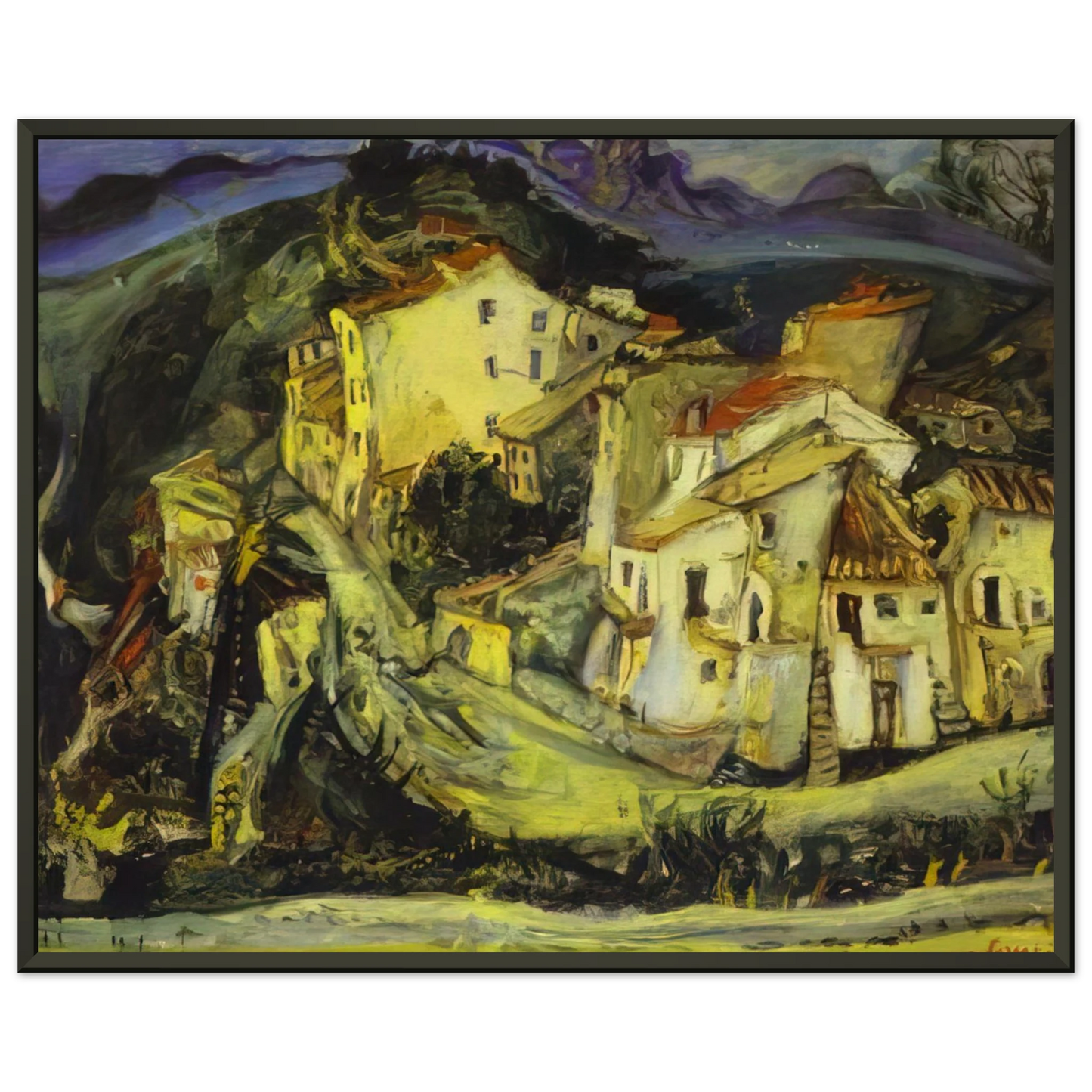 Chaim Soutine  HOUSES OF CAGNES Framed Art Print  - Aluminum Frame - 60x80 cm / 24x32 inches