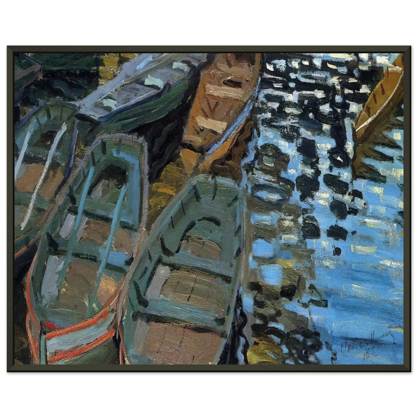 claude monet  Bathers at La Grenouillere Framed Art Print  - Aluminum Frame - 60x80 cm / 24x32 inches
