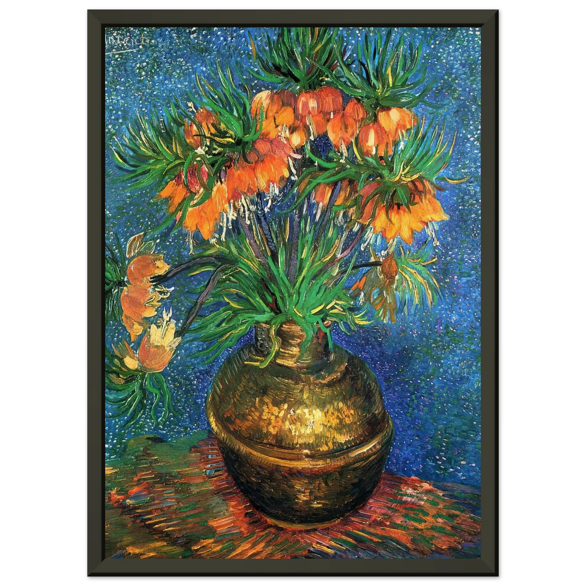 Vincent van Gogh  Fritillaries in a Copper Vase Framed Art Print  - Aluminum Frame - 70x100 cm / 28x40 inches