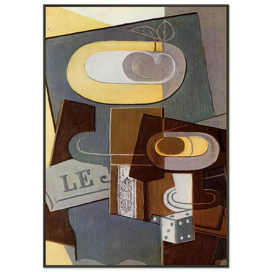 Juan Gris  THE DICE 1922 Framed Art Print  - Aluminum Frame - 21x29.7 cm / 8x12"