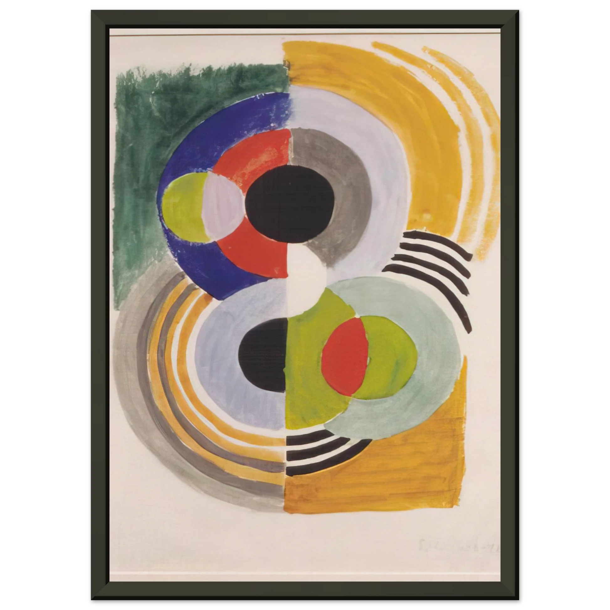 Sonia Delaunay  COMPOSITION WITH DISCS Framed Art Print  - Aluminum Frame - 70x100 cm / 28x40 inches