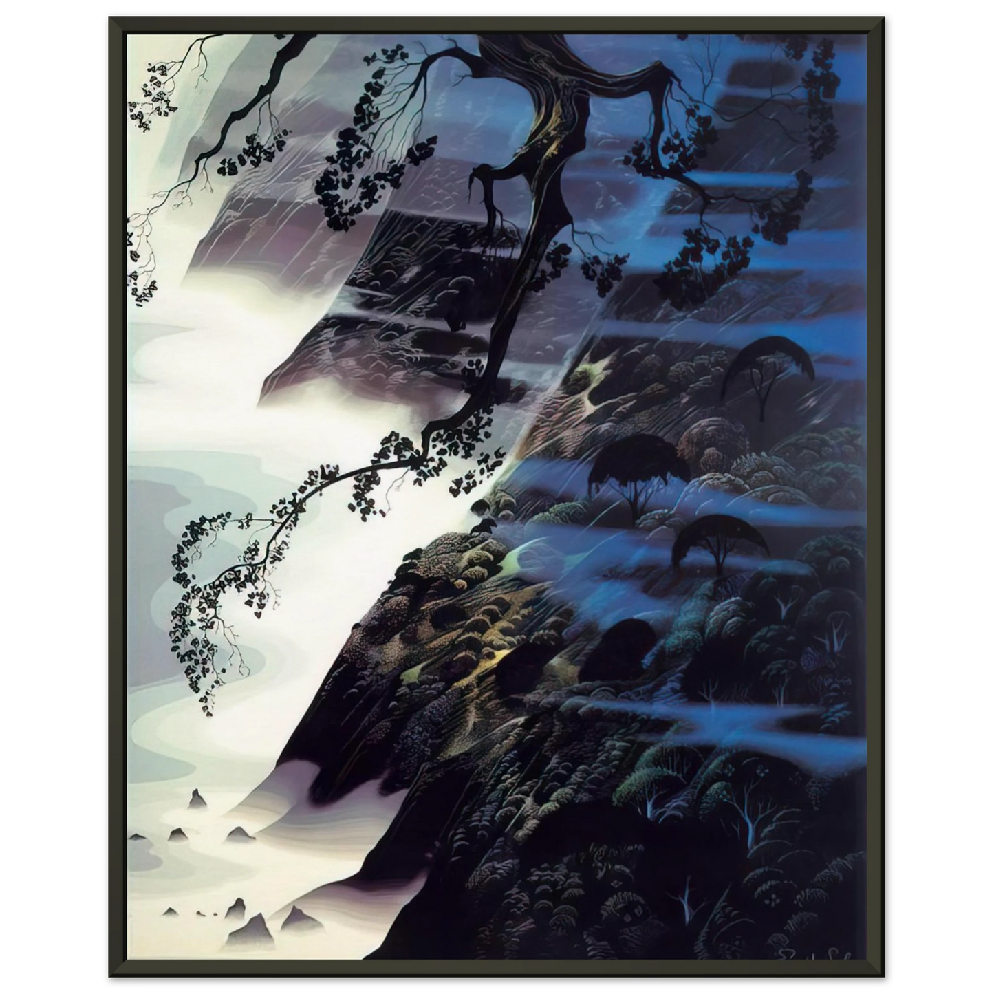 Eyvind Earle  Sea Wind and Fog Framed Art Print  - Aluminum Frame - 60x80 cm / 24x32 inches