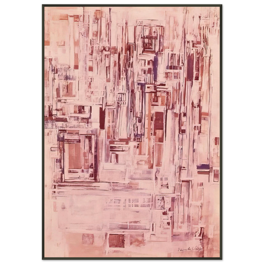 Maria Helena Vieira da Silva  Untitled  1970 Framed Art Print  - Aluminum Frame - 21x29.7 cm / 8x12"