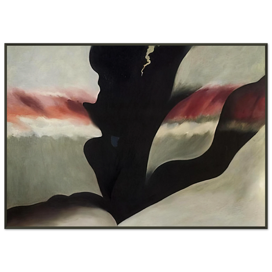 Georgia OKeeffe  Black Place Green Framed Art Print  - Aluminum Frame - 21x29.7 cm / 8x12"