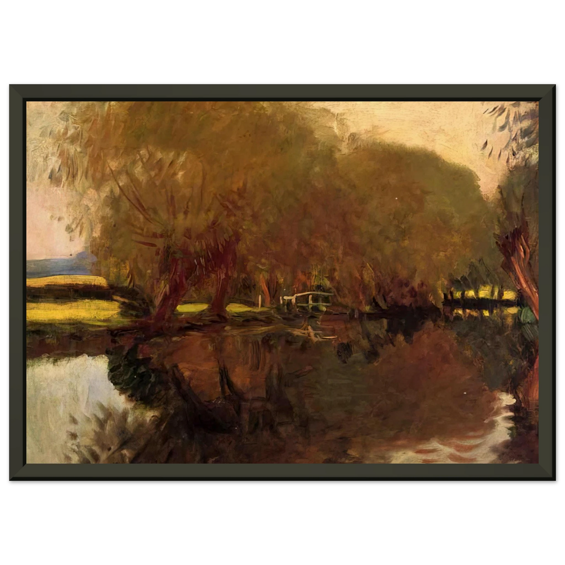 John Singer Sargent  A Backwater at Calcot Near Reading Framed Art Print  - Aluminum Frame - 40x50 cm / 16x20 inches