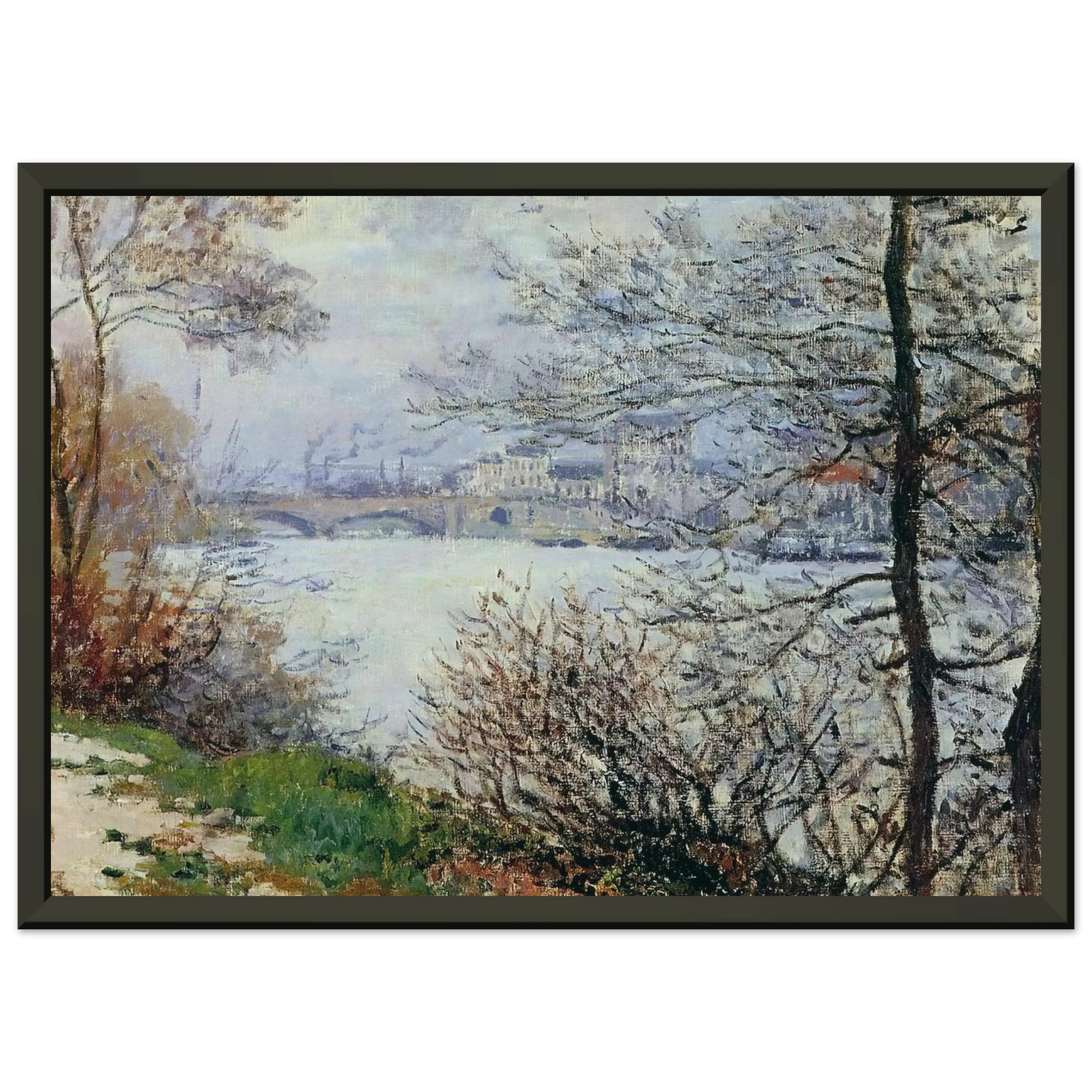 claude monet  The Banks of the Seine Ile de la GrandeJatte Framed Art Print  - Aluminum Frame - 70x100 cm / 28x40 inches
