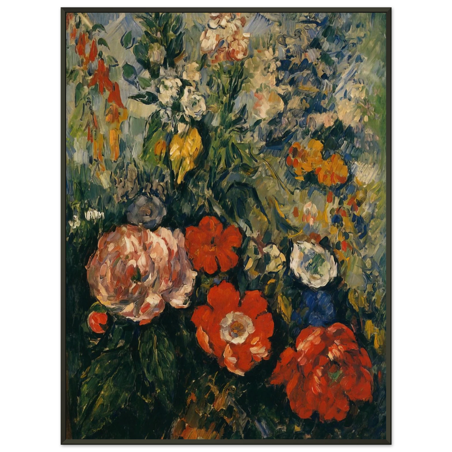 Paul Cezanne  Bouquet of Flowers Framed Art Print  - Aluminum Frame - 60x80 cm / 24x32 inches
