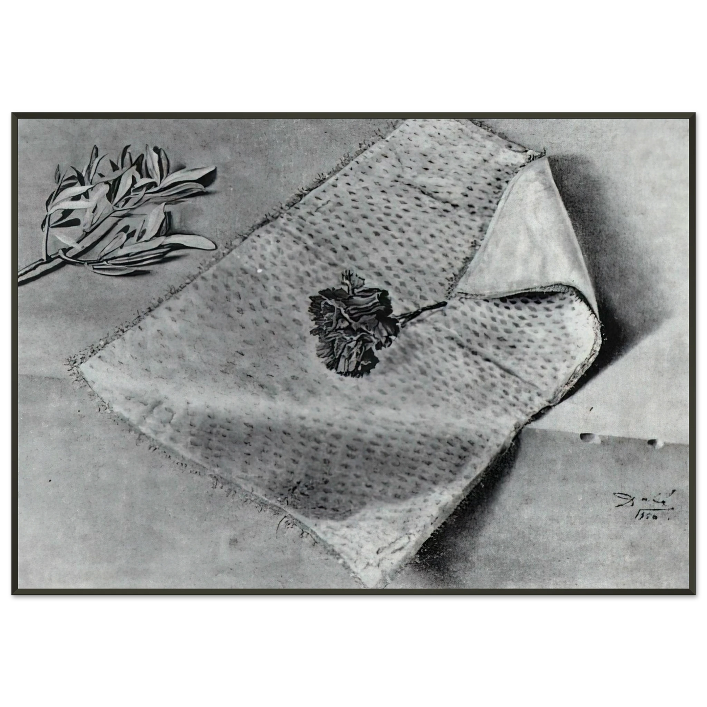 Salvador Dali  CARNATION AND CLOTH OF GOLD Framed Art Print  - Aluminum Frame - 21x29.7 cm / 8x12"
