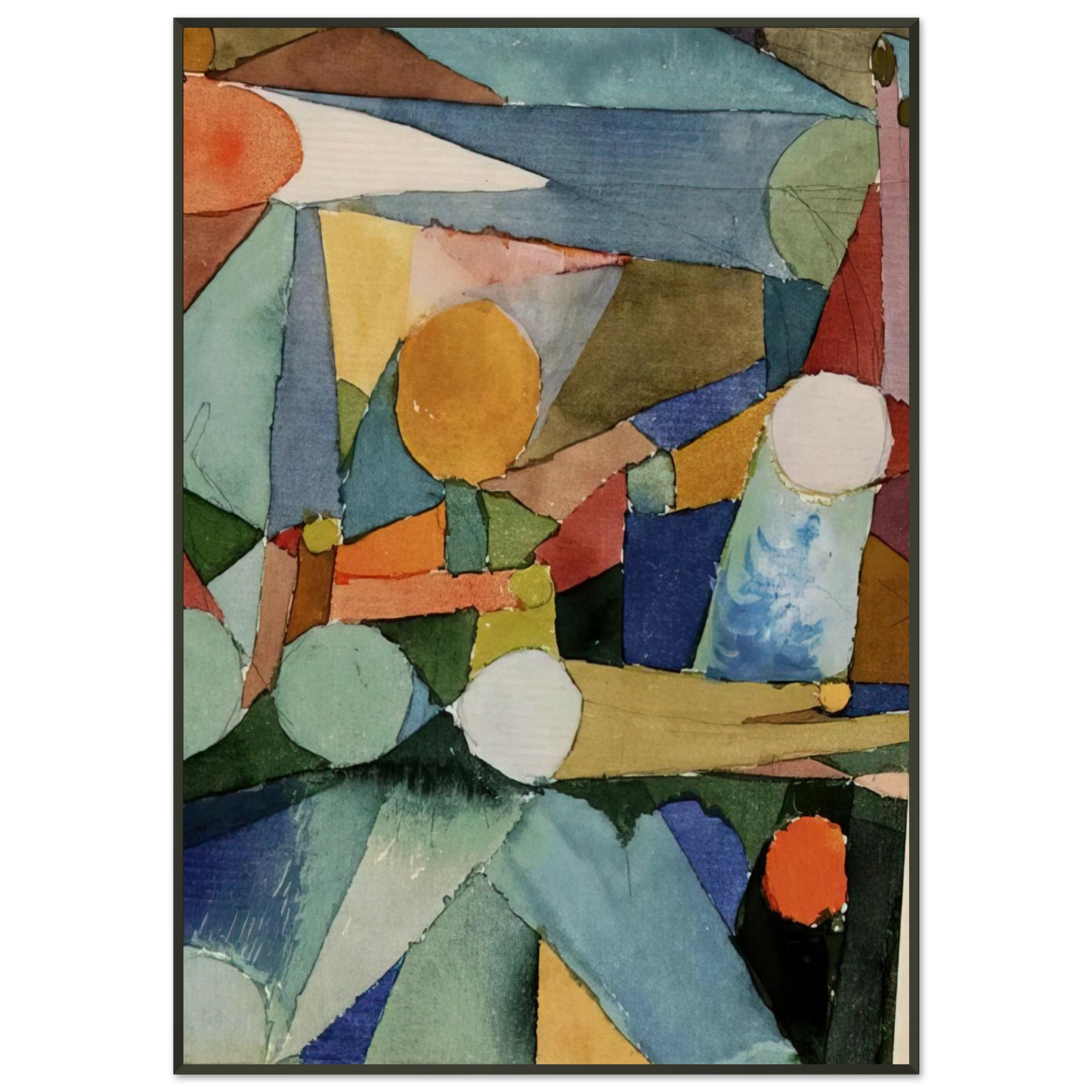 Paul Klee  COLOUR SHAPES 1914 Framed Art Print  - Aluminum Frame - 21x29.7 cm / 8x12"