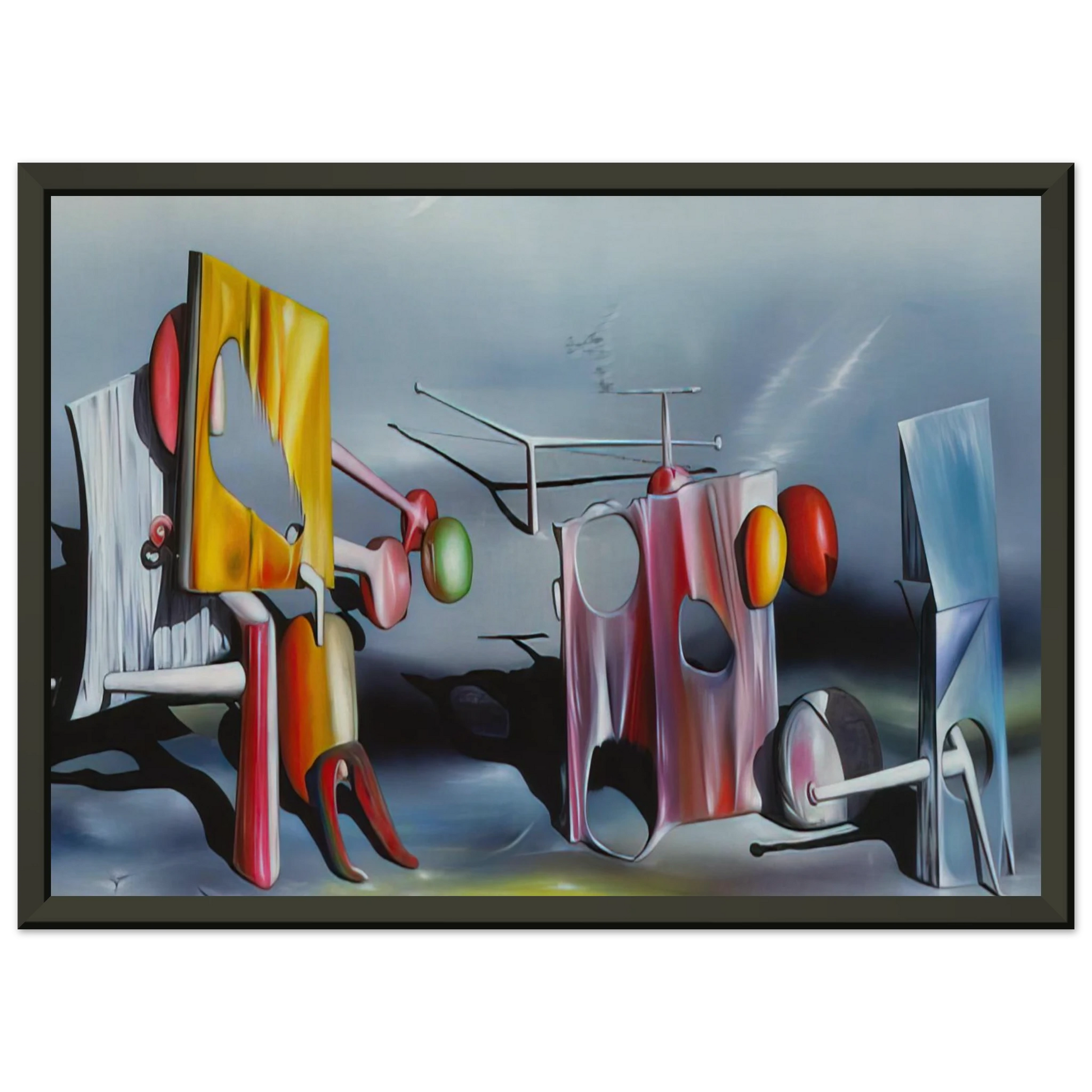 Yves Tanguy  Reply to Red Framed Art Print  - Aluminum Frame - 70x100 cm / 28x40 inches