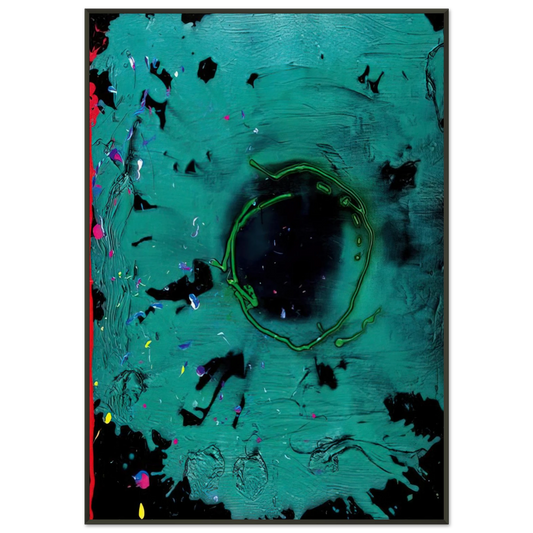 John Hoyland  Eyes That Dream  20308 Clifford Dies  2008 Framed Art Print  - Aluminum Frame - 21x29.7 cm / 8x12"