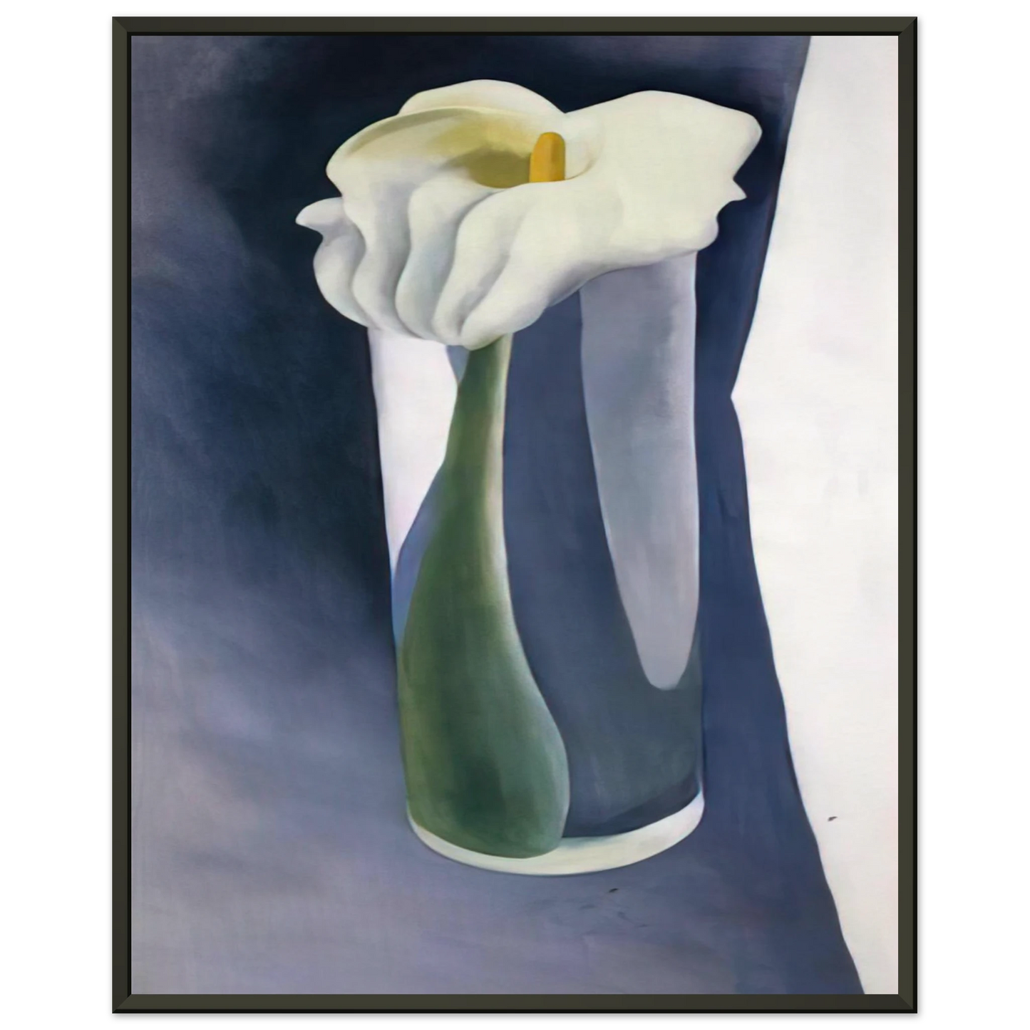 Georgia OKeeffe  Calla Lily in Tall Glass Framed Art Print  - Aluminum Frame - 40x50 cm / 16x20 inches