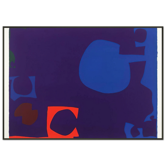 Patrick Heron  Blue and Deep Violet with Orange Brown and Green  1970 Framed Art Print  - Aluminum Frame - 21x29.7 cm / 8x12"
